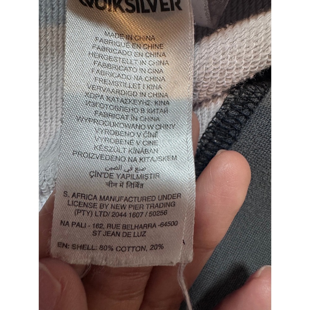 Quiksilver Abstract Geometric Print Crewneck Sweatshirt M Gray Washed Tribal - Picture 5 of 8